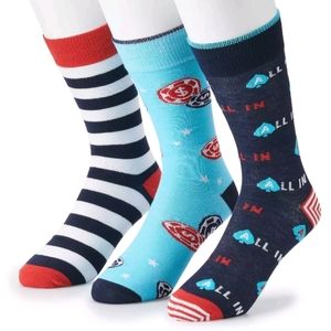 3 Pair Croft & Barrow Dress Socks, Patriotic, Gambling